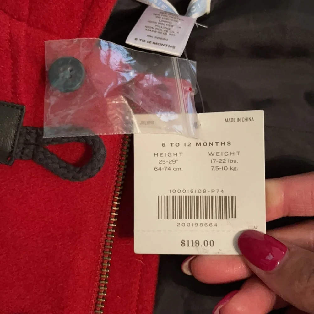 Janie and Jack Red Peacoat - Picture 7 of 7